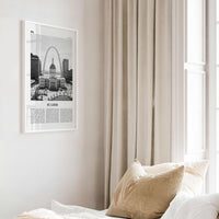 St Louis Print Black and White No 1, St Louis Wall Art, St Louis Poster, St Louis Photo, Saint Louis, Missouri, USA, United States