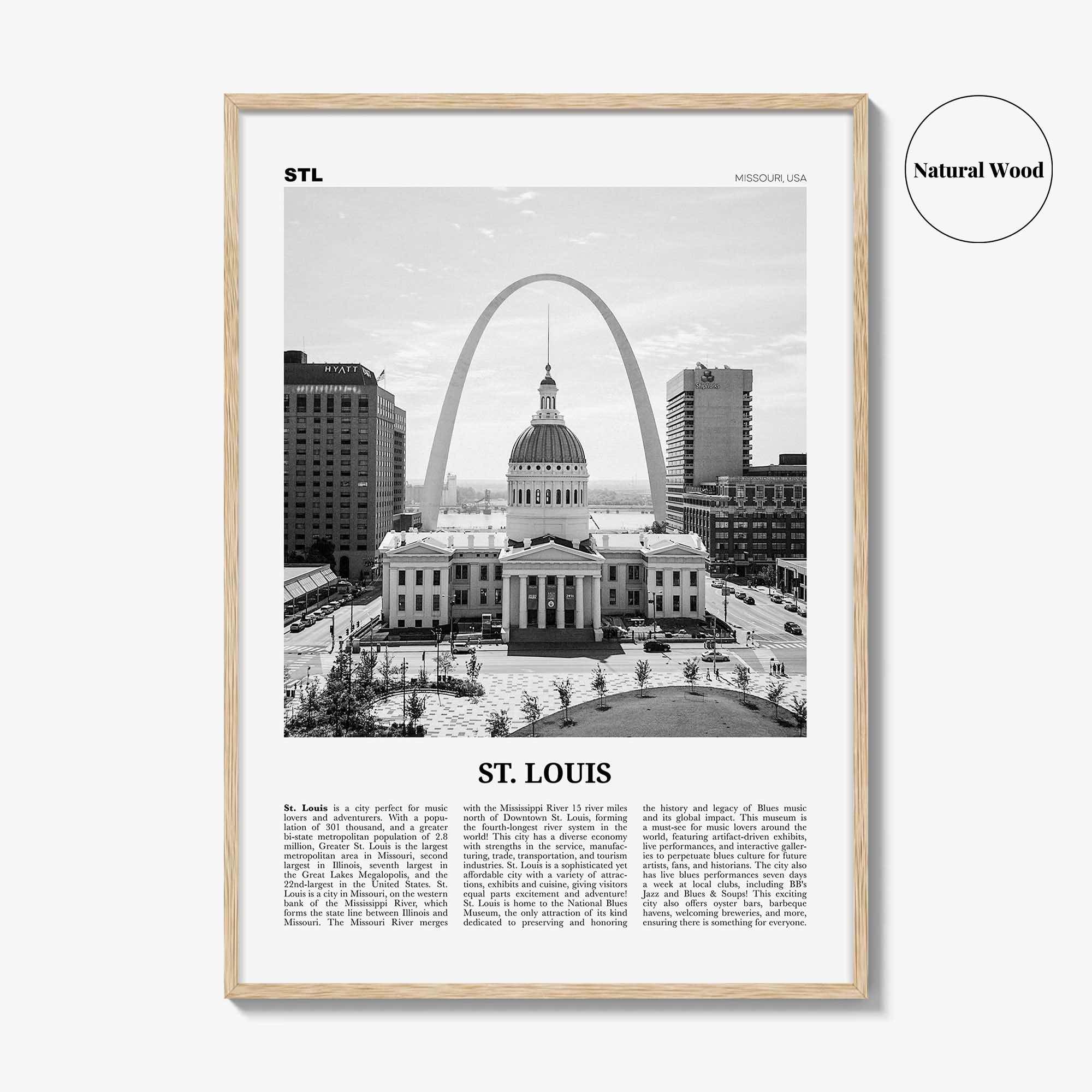 St Louis Print Black and White No 1, St Louis Wall Art, St Louis Poster, St Louis Photo, Saint Louis, Missouri, USA, United States