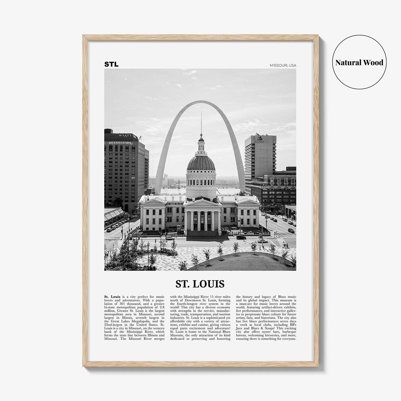 St Louis Print Black and White No 1, St Louis Wall Art, St Louis Poster, St Louis Photo, Saint Louis, Missouri, USA, United States