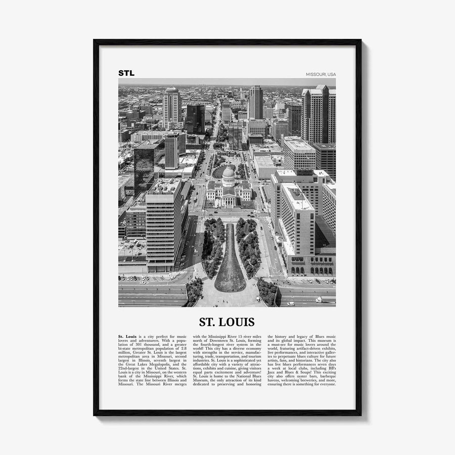 St Louis Print Black and White No 2, St Louis Wall Art, St Louis Poster, St Louis Photo, Saint Louis, Missouri, USA, United States