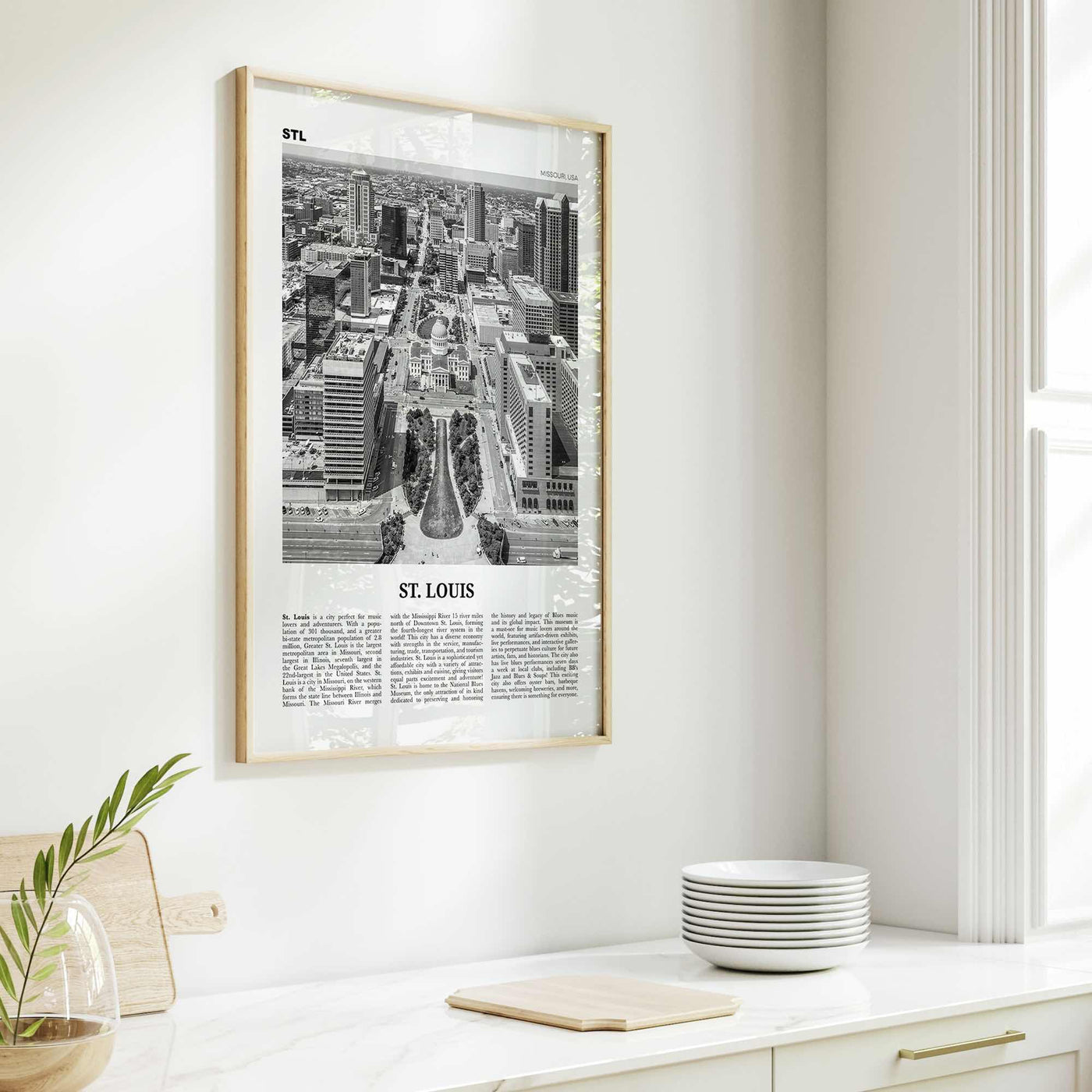 St Louis Print Black and White No 2, St Louis Wall Art, St Louis Poster, St Louis Photo, Saint Louis, Missouri, USA, United States