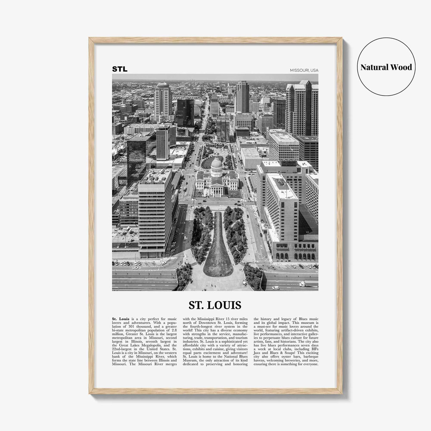 St Louis Print Black and White No 2, St Louis Wall Art, St Louis Poster, St Louis Photo, Saint Louis, Missouri, USA, United States