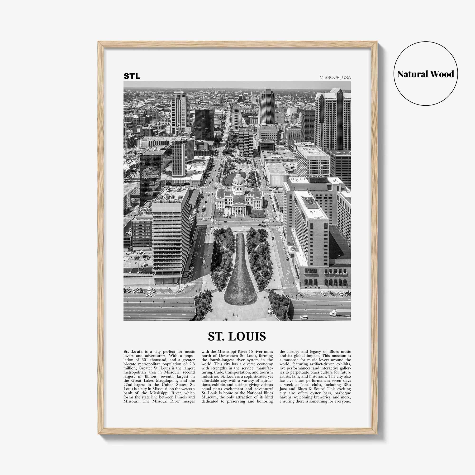 St Louis Print Black and White No 2, St Louis Wall Art, St Louis Poster, St Louis Photo, Saint Louis, Missouri, USA, United States