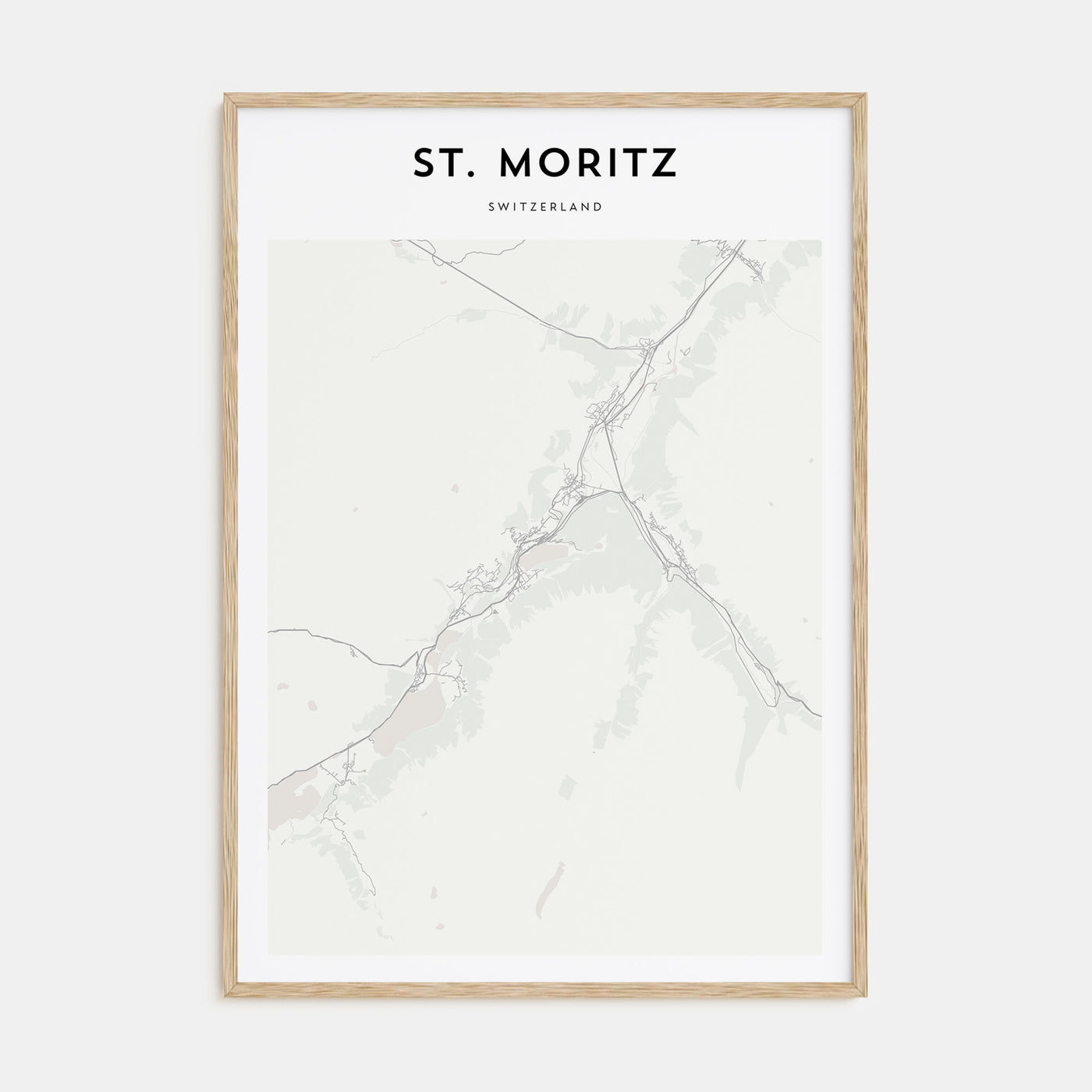 St. Moritz Map Portrait Poster
