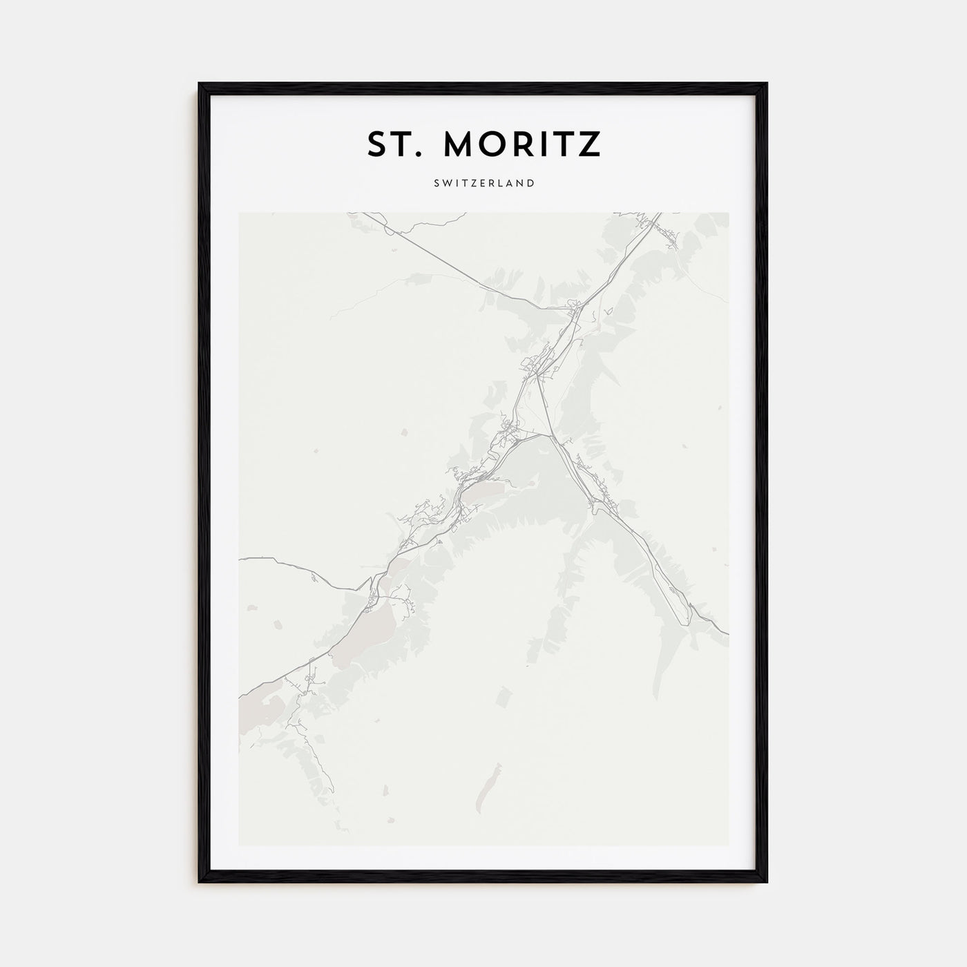 St. Moritz Map Portrait Poster