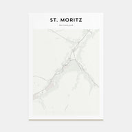 St. Moritz Map Portrait Poster