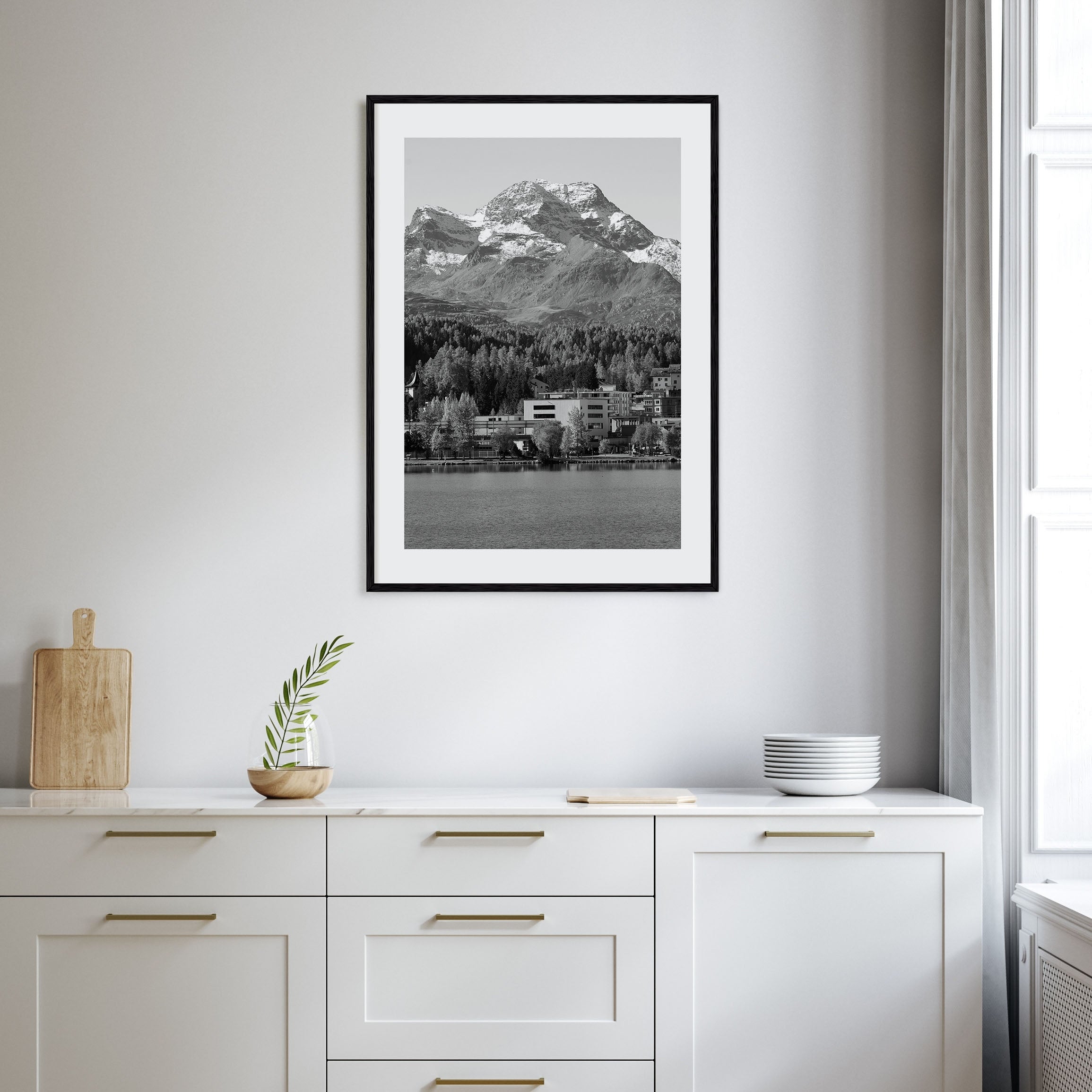 St. Moritz Photo B&W Poster