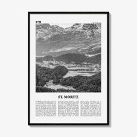 St Moritz Print Black and White, St Moritz Wall Art, St Moritz Poster, St Moritz Photo, Sankt Moritz Poster Print, Switzerland, Swiss, Alps