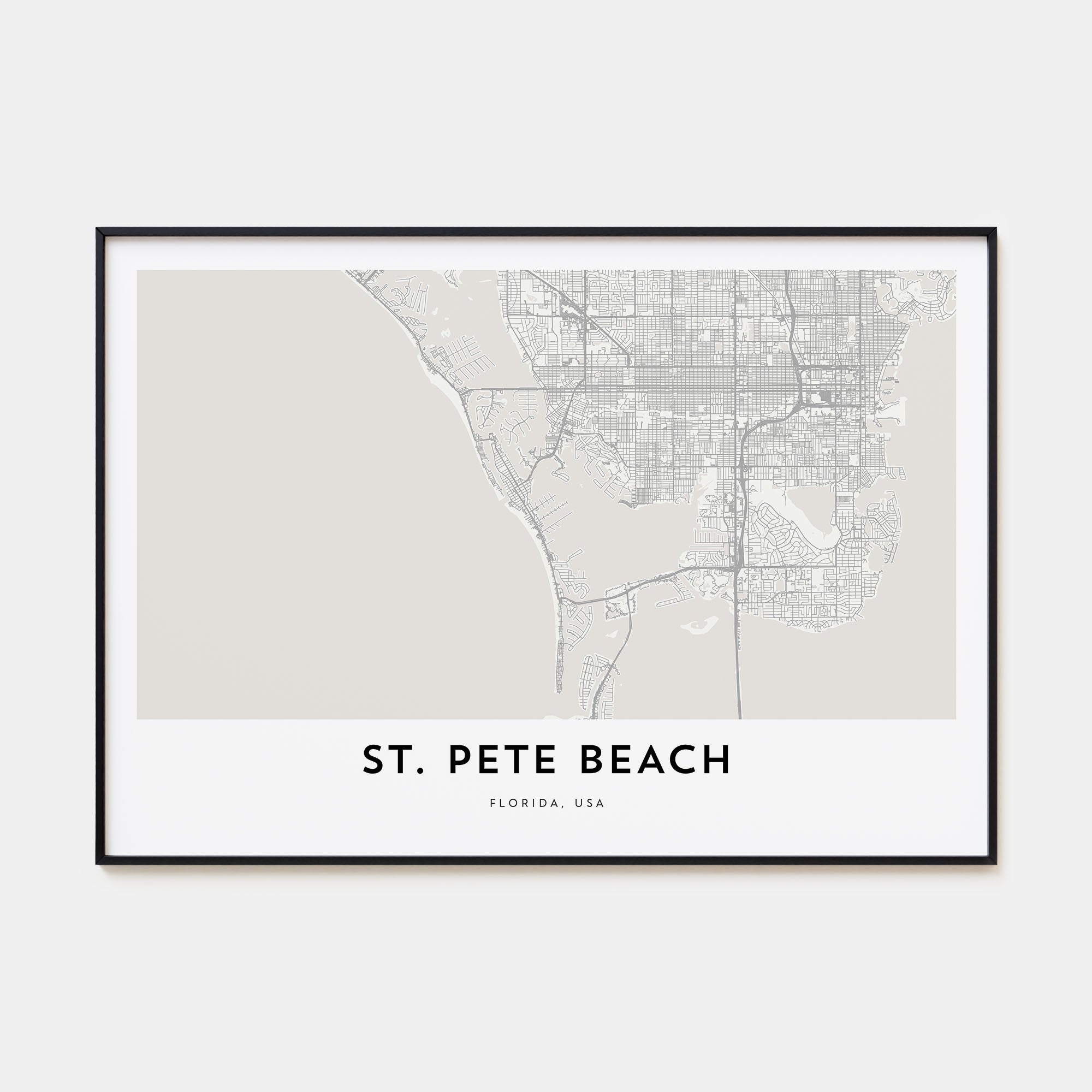 St. Pete Beach Map Landscape Poster