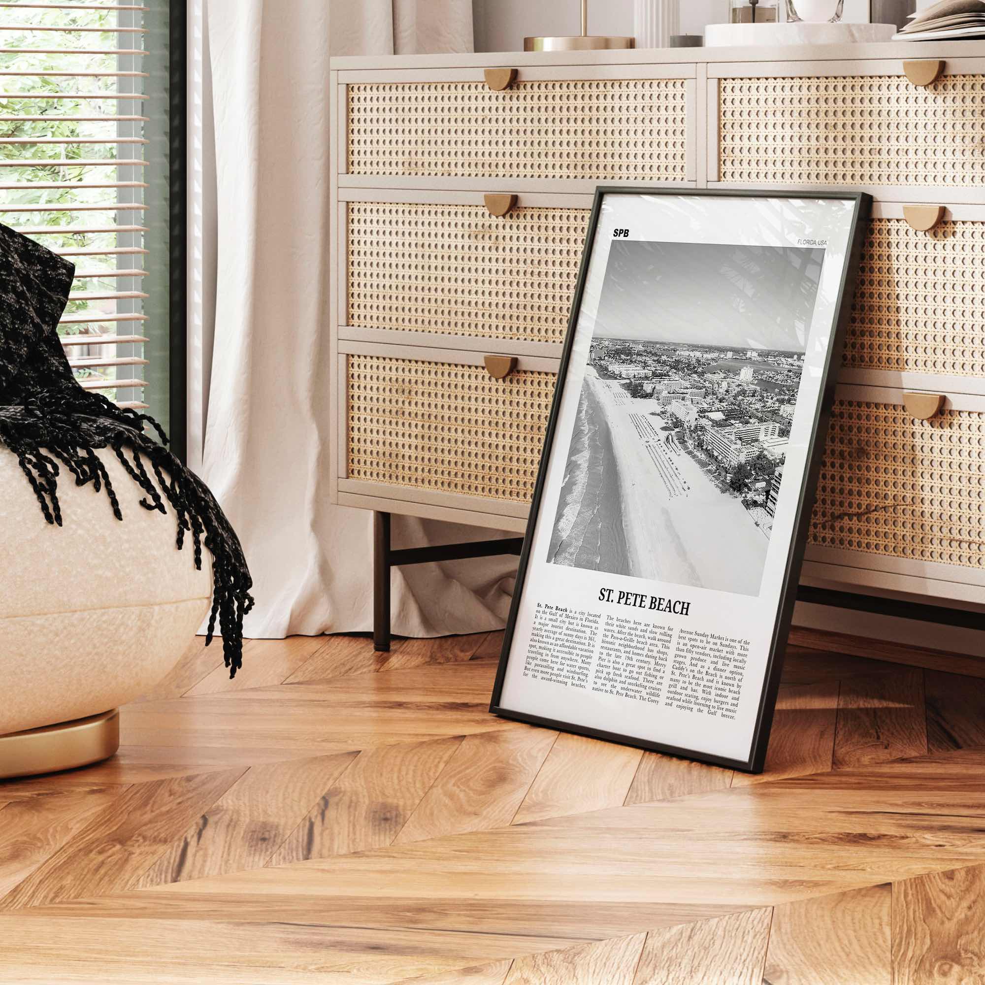 St Pete Beach Print Black and White No 1, St Pete Beach Wall Art, St Pete Beach Poster, St Pete Beach Photo, St Pete Beach Décor, Florida