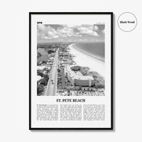St Pete Beach Print Black and White No 2, St Pete Beach Wall Art, St Pete Beach Poster, St Pete Beach Photo, St Pete Beach Décor, US