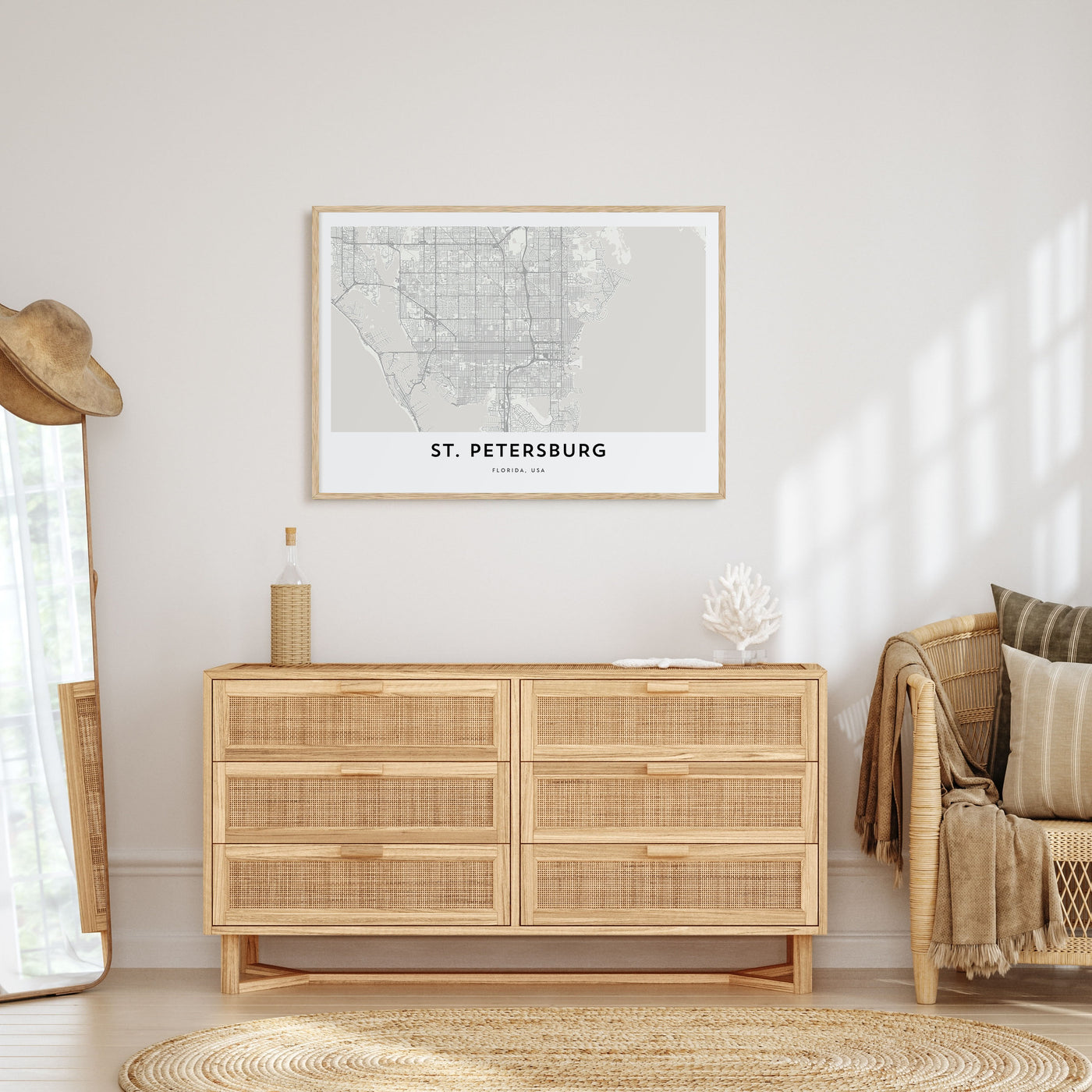 St. Petersburg, Florida Map Landscape Poster