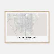 St. Petersburg, Florida Map Landscape Poster