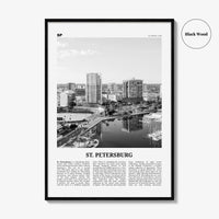 St Petersburg Print Black and White Florida No 1, St Petersburg Wall Art, St Petersburg Poster, St Petersburg Photo, Petersburg Décor