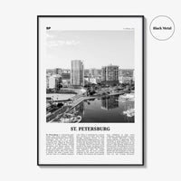 St Petersburg Print Black and White Florida No 1, St Petersburg Wall Art, St Petersburg Poster, St Petersburg Photo, Petersburg Décor