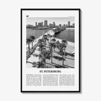 St Petersburg Print Black and White Florida No 2, St Petersburg Wall Art, St Petersburg Poster, St Petersburg Photo, Petersburg Décor