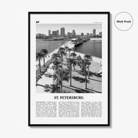 St Petersburg Print Black and White Florida No 2, St Petersburg Wall Art, St Petersburg Poster, St Petersburg Photo, Petersburg Décor