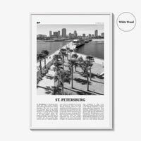 St Petersburg Print Black and White Florida No 2, St Petersburg Wall Art, St Petersburg Poster, St Petersburg Photo, Petersburg Décor