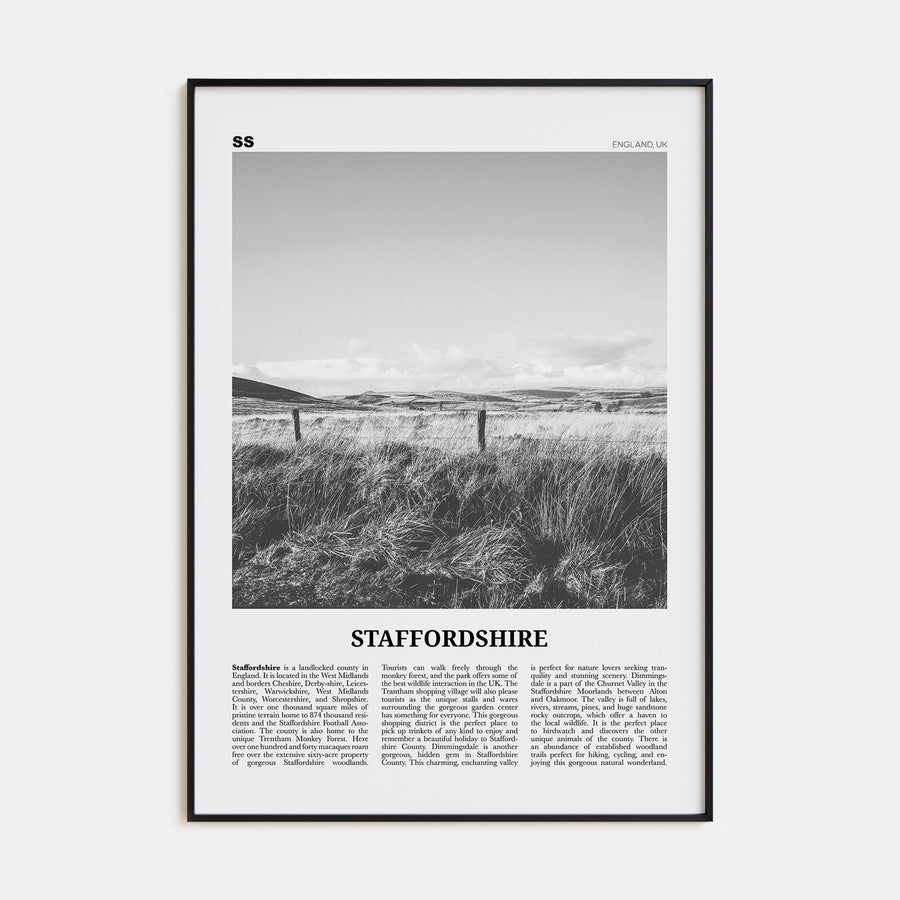 Staffordshire Travel B&W Poster