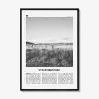 Staffordshire Print Black and White, Staffordshire Wall Art, Staffordshire Poster, Staffordshire Photo, Staffordshire Map, England, UK