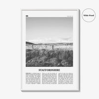 Staffordshire Print Black and White, Staffordshire Wall Art, Staffordshire Poster, Staffordshire Photo, Staffordshire Map, England, UK