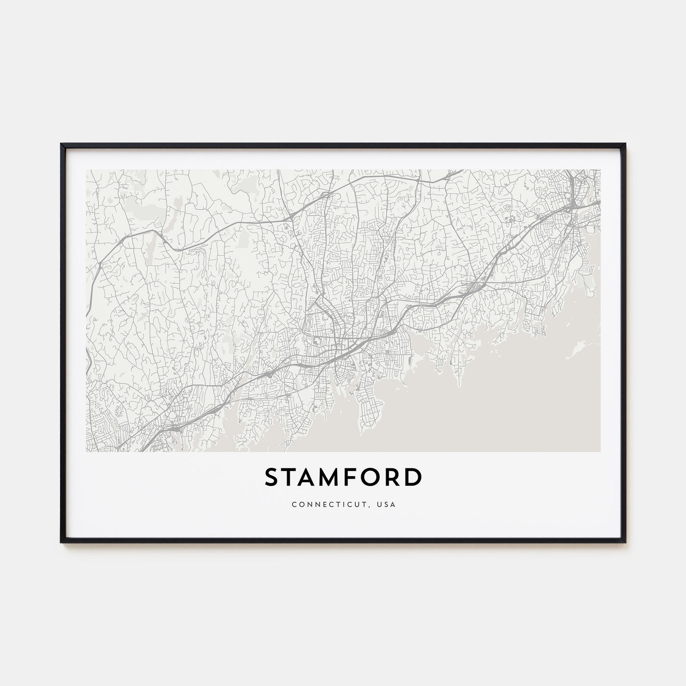Stamford, Connecticut Map Landscape Poster