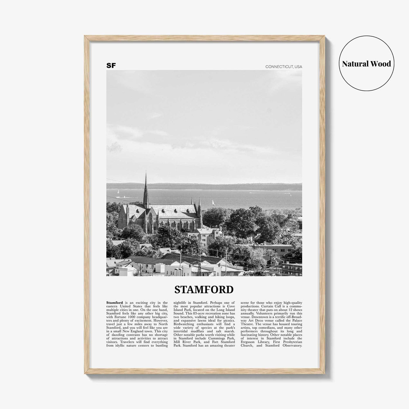 Stamford Print Black and White Connecticut, Stamford Wall Art, Stamford Poster, Stamford Photo, Stamford Wall Décor, Connecticut, USA