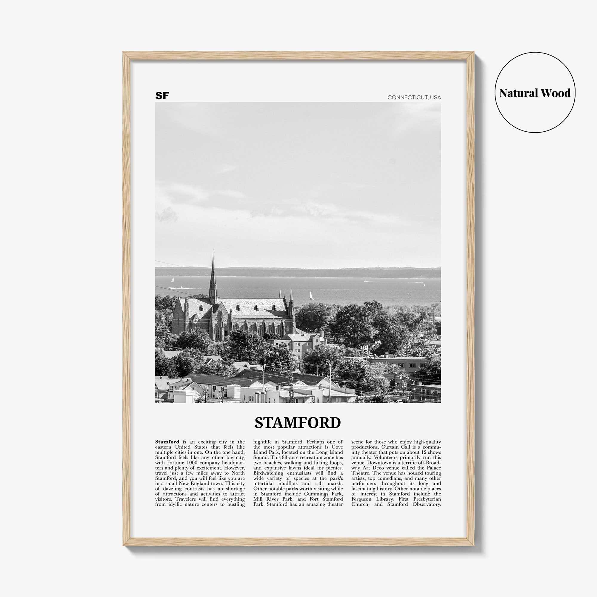 Stamford Print Black and White Connecticut, Stamford Wall Art, Stamford Poster, Stamford Photo, Stamford Wall Décor, Connecticut, USA