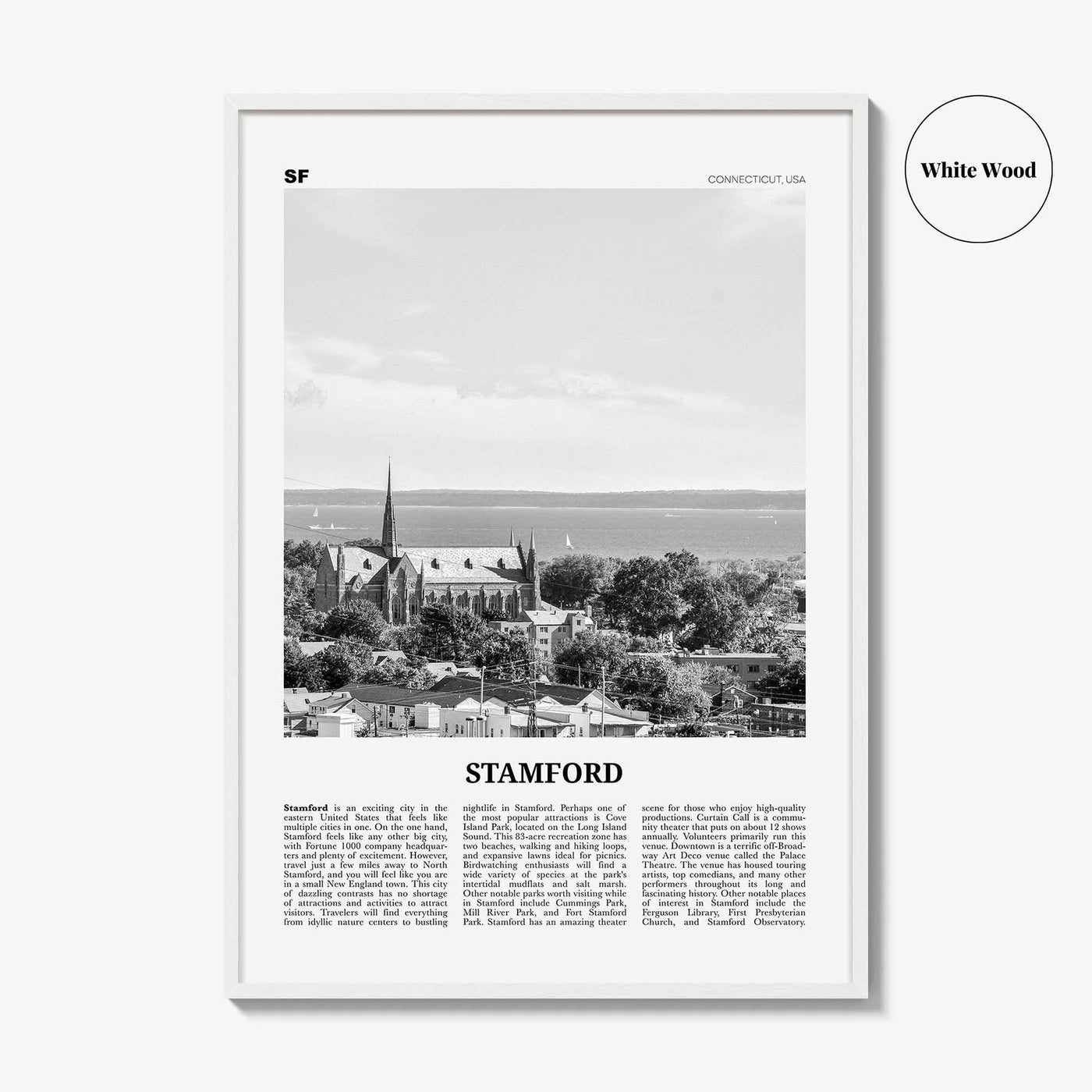 Stamford Print Black and White Connecticut, Stamford Wall Art, Stamford Poster, Stamford Photo, Stamford Wall Décor, Connecticut, USA