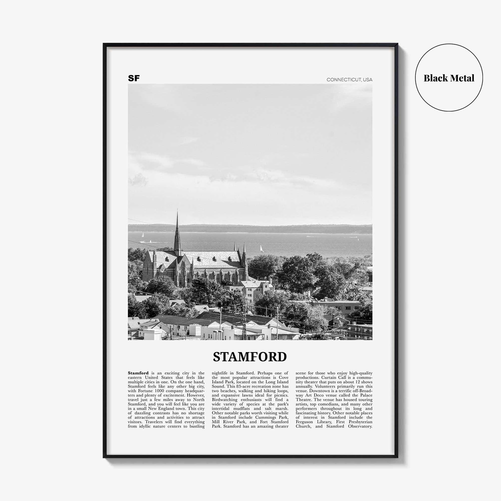 Stamford Print Black and White Connecticut, Stamford Wall Art, Stamford Poster, Stamford Photo, Stamford Wall Décor, Connecticut, USA