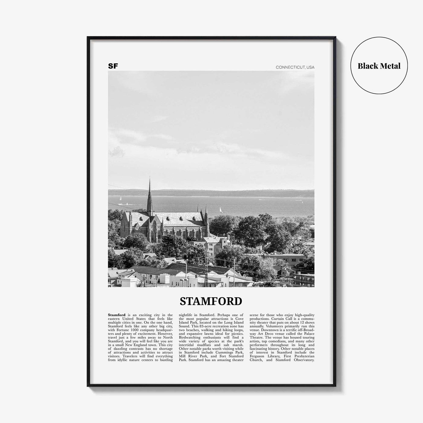 Stamford Print Black and White Connecticut, Stamford Wall Art, Stamford Poster, Stamford Photo, Stamford Wall Décor, Connecticut, USA