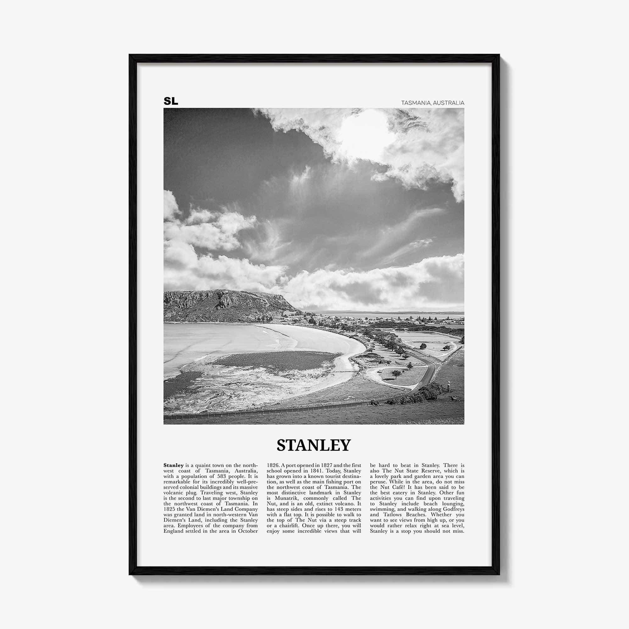 Stanley Print Black and White, Stanley Wall Art, Stanley Poster, Stanley Photo, Stanley Wall Décor, Tasmania, Australia