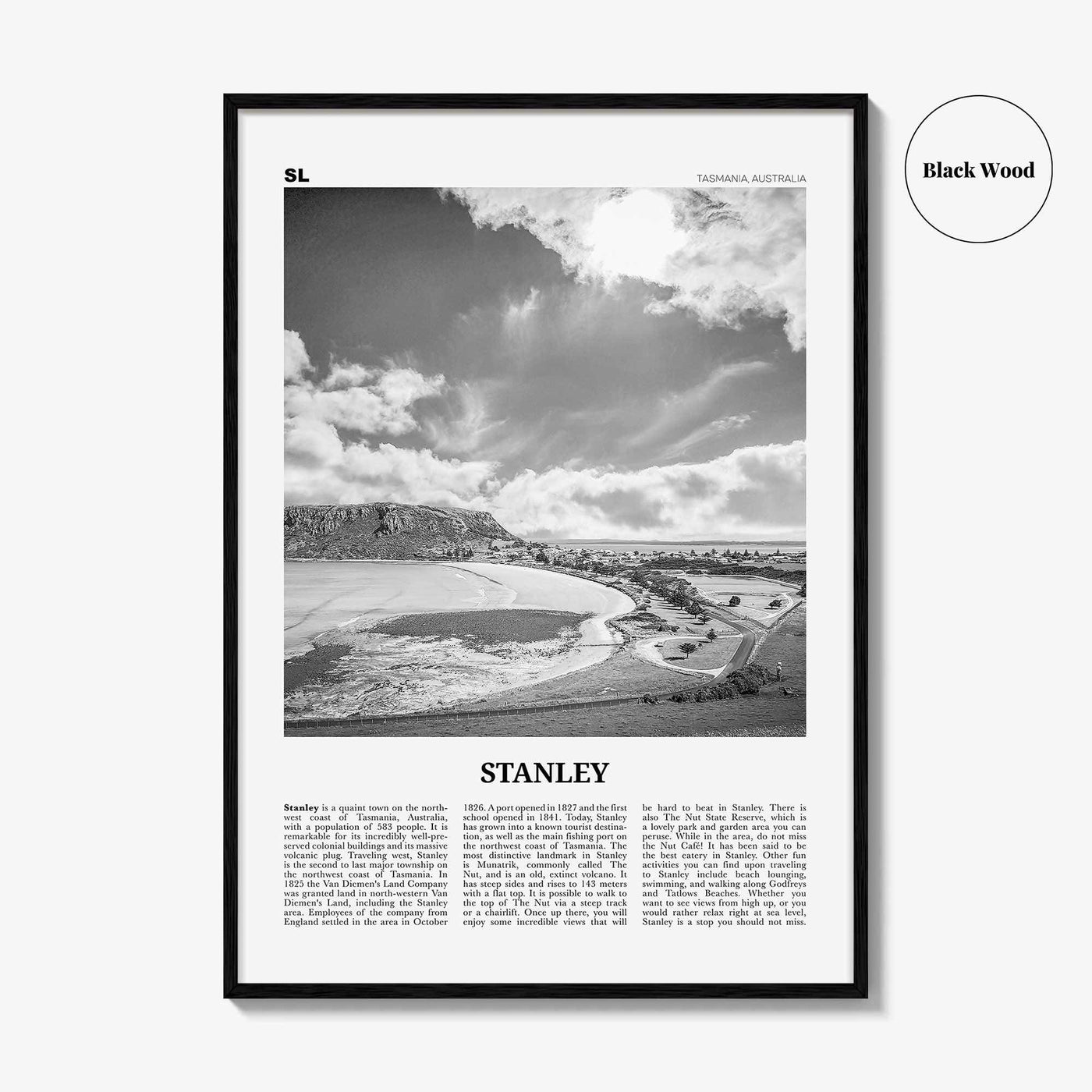 Stanley Print Black and White, Stanley Wall Art, Stanley Poster, Stanley Photo, Stanley Wall Décor, Tasmania, Australia