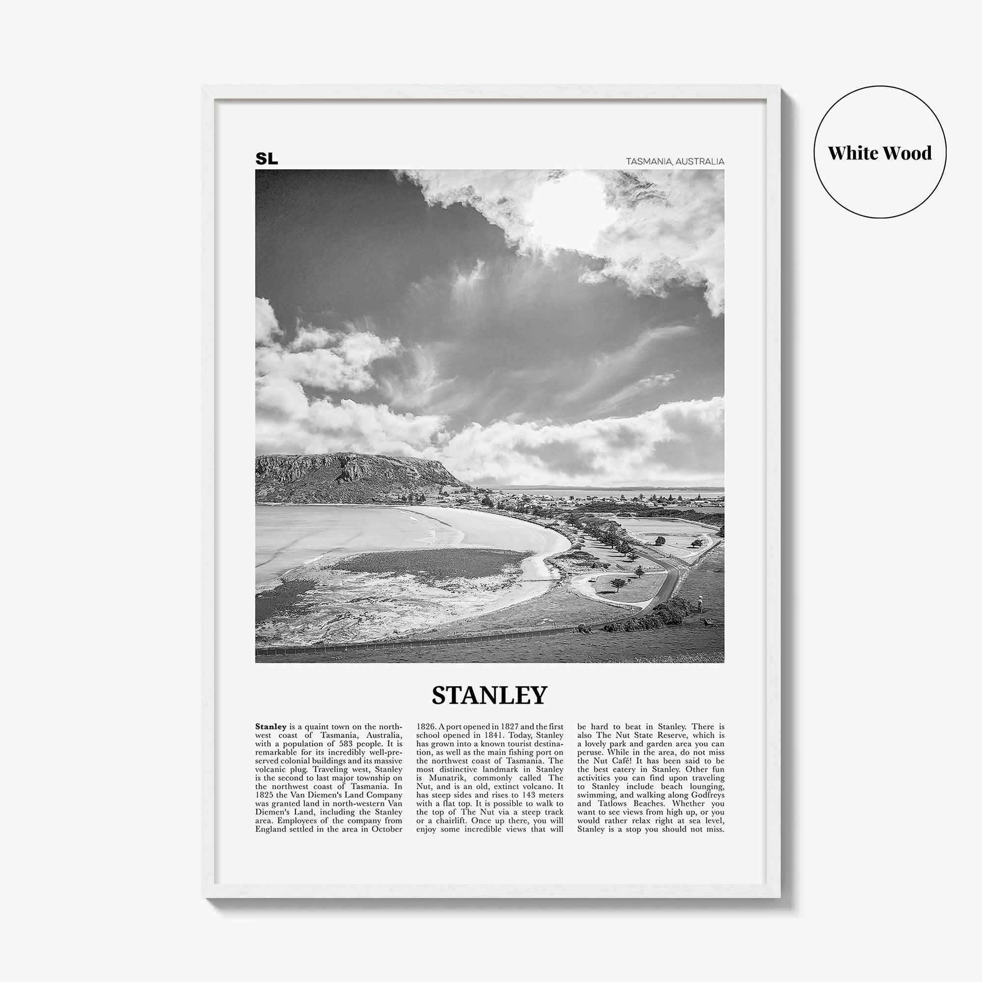 Stanley Print Black and White, Stanley Wall Art, Stanley Poster, Stanley Photo, Stanley Wall Décor, Tasmania, Australia