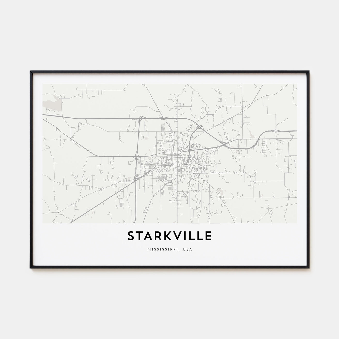 Starkville Map Landscape Poster