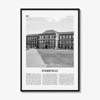 Starkville Print Black and White, Starkville Wall Art, Starkville Poster, Starkville Photo, Starkville Wall Décor, Mississippi, USA