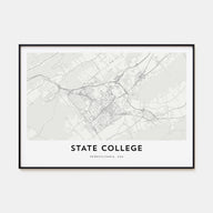 State College Map Landscape Poster
