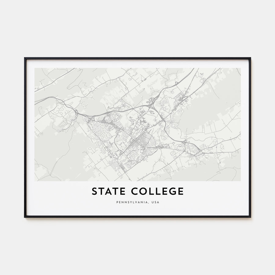 State College Map Landscape Poster