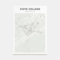 State College Map Portrait Poster