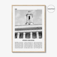 State College Print Black and White, State College Wall Art, State College Poster, State College Photo, Pennsylvania, USA, United States