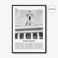 State College Print Black and White, State College Wall Art, State College Poster, State College Photo, Pennsylvania, USA, United States