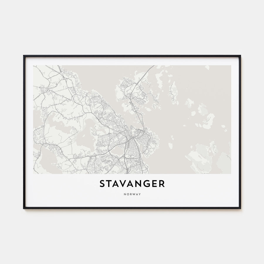 Stavanger Map Landscape Poster