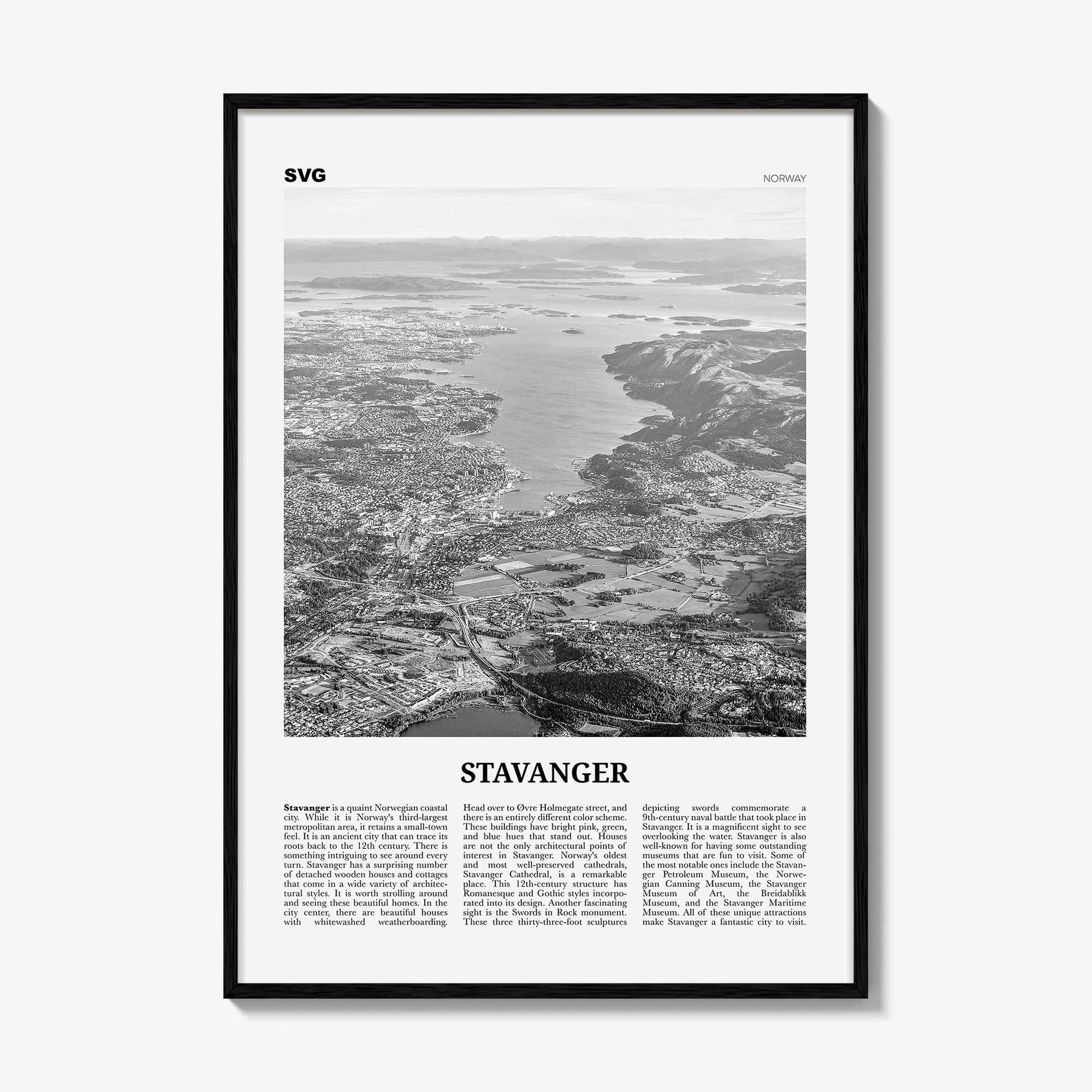 Stavanger Print Black and White, Stavanger Wall Art, Stavanger Poster, Stavanger Photo, Stavanger Wall Décor, Norway, Norge