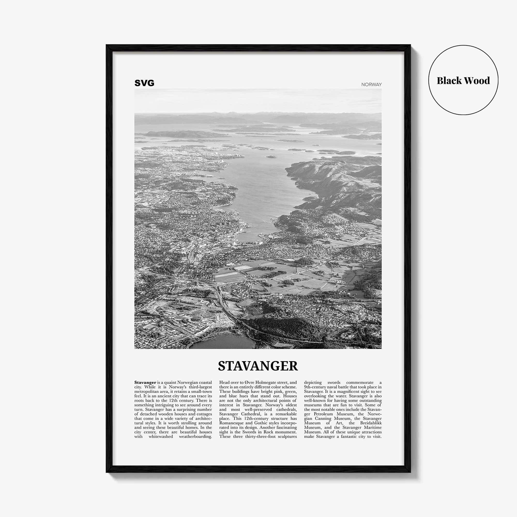 Stavanger Print Black and White, Stavanger Wall Art, Stavanger Poster, Stavanger Photo, Stavanger Wall Décor, Norway, Norge