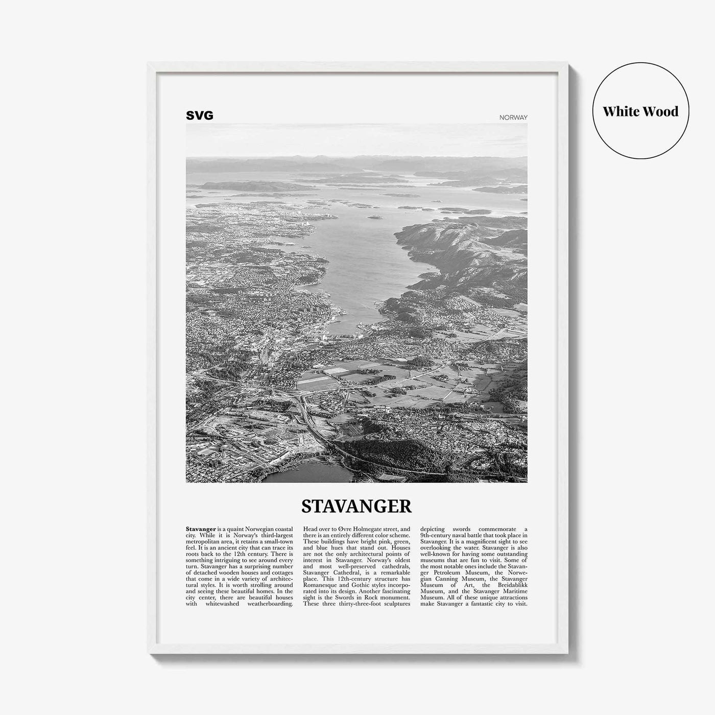 Stavanger Print Black and White, Stavanger Wall Art, Stavanger Poster, Stavanger Photo, Stavanger Wall Décor, Norway, Norge