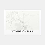 Steamboat Springs Map Landscape Poster
