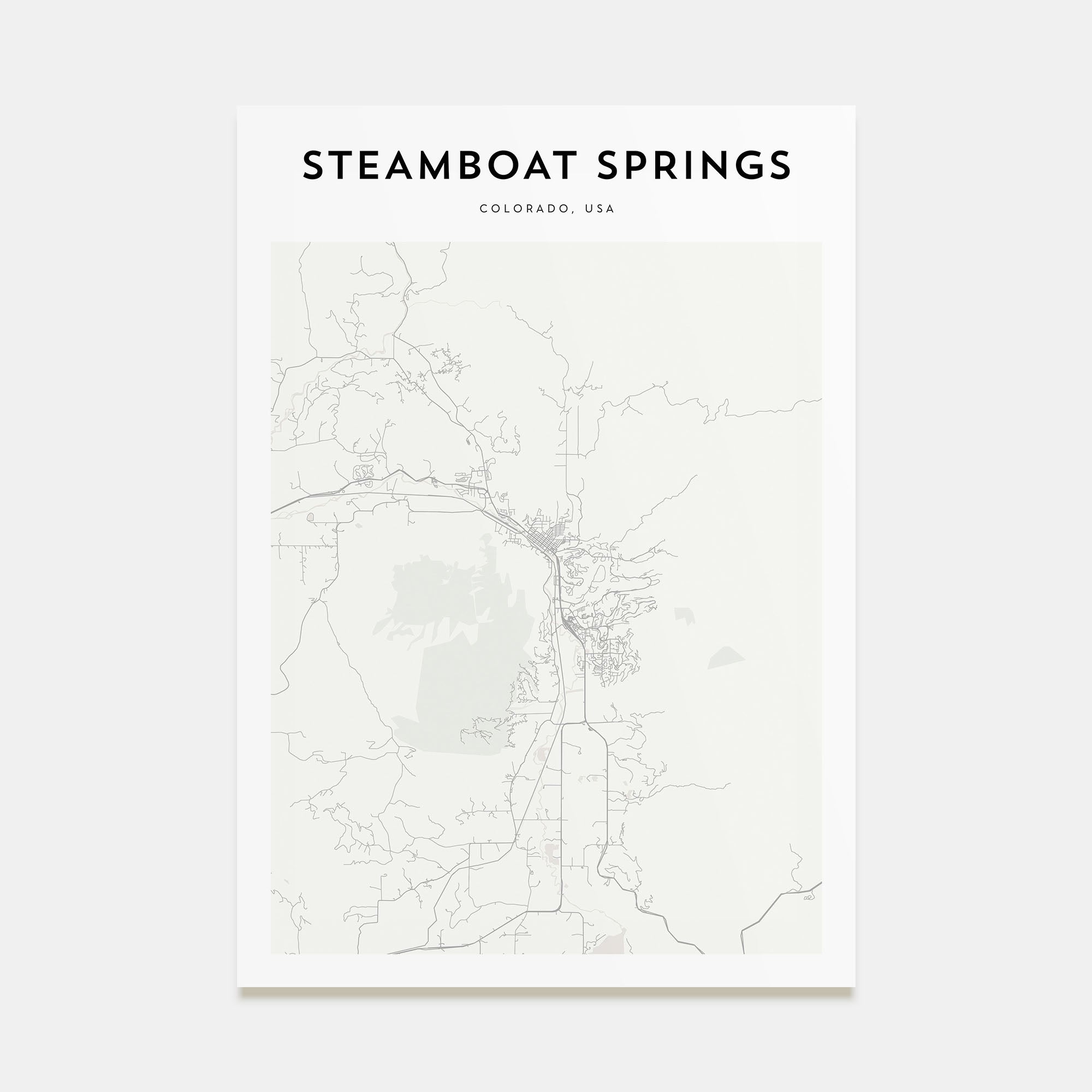 Steamboat Springs Map Portrait Poster
