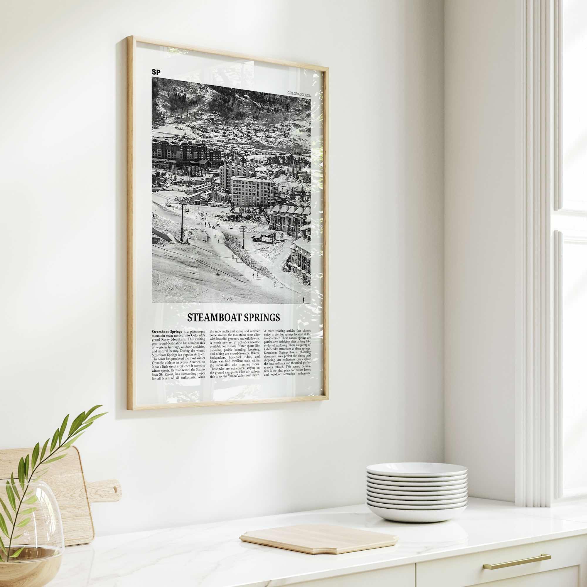 Steamboat Springs Print Black and White No 1, Steamboat Springs Wall Art, Steamboat Springs Poster, Steamboat Springs Photo, Colorado, USA