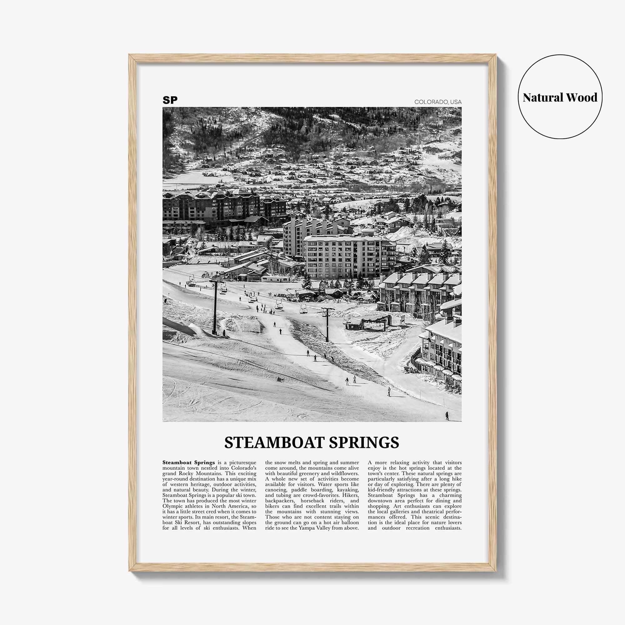 Steamboat Springs Print Black and White No 1, Steamboat Springs Wall Art, Steamboat Springs Poster, Steamboat Springs Photo, Colorado, USA