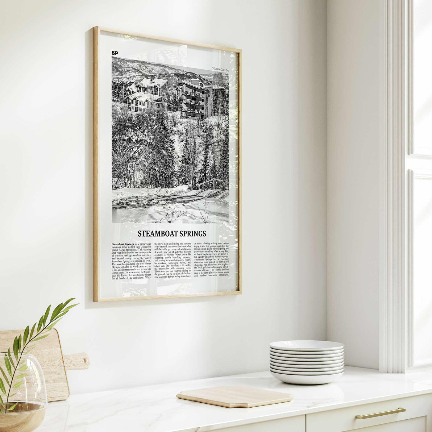 Steamboat Springs Print Black and White No 2, Steamboat Springs Wall Art, Steamboat Springs Poster, Steamboat Springs Photo, Colorado, USA